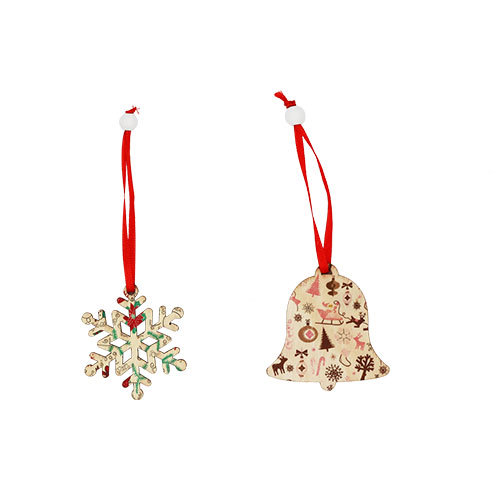 Christmas ornaments--bell & snowflake（6 pcs/set)
