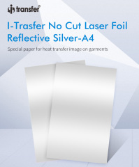 i-transfer Dark No Cut Self Weeding Silver Foil Transfer Paper For T-shirt Printing