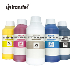 0.5L Textile Pigment Ink for DTF Printing CMYK + White Ink Dtf Ink Direct Printing on Cotton Any Fabric Materials