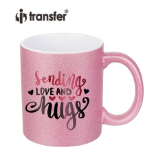 11oz Glitter Mugs Flash Coffee Cup heat Transfer Coated Ceramic Cup for Custom