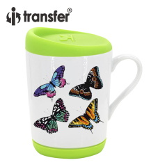 11oz Sublimation Ceramic Mug with Silicon Lid and Base