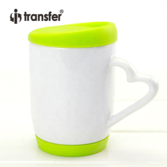 11oz Sublimation Ceramic Mug with Silicon Lid and Base