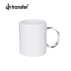11oz Plated Ceramic Mug-Gold Handle