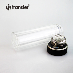 Double Wall Strainer Clear Insulated Sublimation Glass Bottle