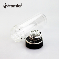 Double Wall Strainer Clear Insulated Sublimation Glass Bottle