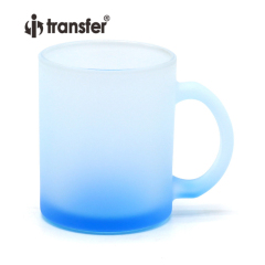 11oz Glass Mug with Button Fluorescent