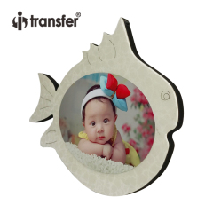 Fish Shaped Crystal Wooden Board Photo Frame