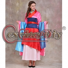 Hua Mulan Dress Blue Dress Princess Dress Movie Cosplay Costume Custom Made V01