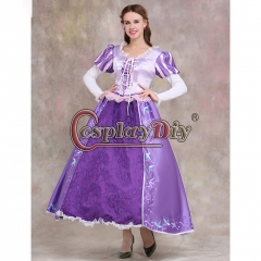 Tangled Rapunzel Dress Adult Wedding Dress Cosplay Costume V02