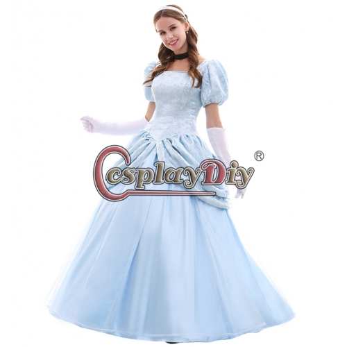 Classic Cinderella Blue Dress Cosplay Costume Princess dress