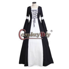black medeival vintage dress cosplay costume
