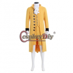 Medieval Mens Yellow Cosplay Costume Suit 18th Century British Adult Cosplay Costume