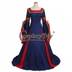 Blue Medieval Dress Cosplay Custom Made Adult's Vintage Medieval Dress Cosplay