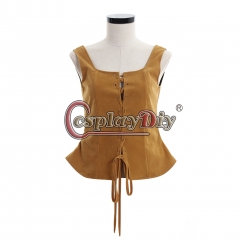 Ladies Gothic Renaissance Bodice Waistcoat Vest Adult Women Medieval Belle Lace Up