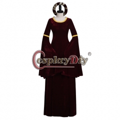 Dark Red Renaissance Medieval Dress Women Cosplay Costume