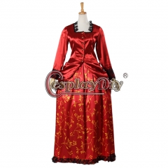 Women's Red Medieval Renaissance Victorian Dress