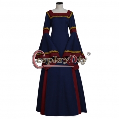 Navy Blue-Bordeaux Medieval Renaissance Victorian Dress Women Costume