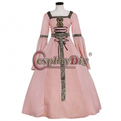 Gothic Victorian Medieval Dress Pink Fancy Party Carnival Cosplay Dress Costume