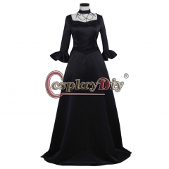 Vintage Traditional Medieval Europe Black Dress Women Halloween Costume