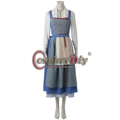 2017 Movie Beauty and the Beast Princess Belle maid Dress Cosplay Costume