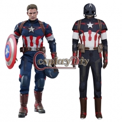 Age of Ultron Avengers Captain America Costume Steve Rogers Outfit Adult Men Halloween Cosplay Costume