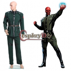Captain America Red Skull Costume Dark Green outfit cosplay costume