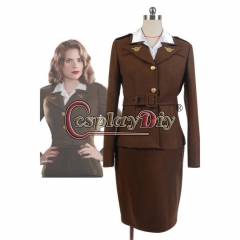 Captain America Agent Peggy Carter Suit Cosplay Costume