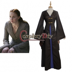 Cosplaydiy Game of Thrones Sansa Stark Dress Cosplay Costume Two-Piece of Dress Adult Women's Halloween outsuit