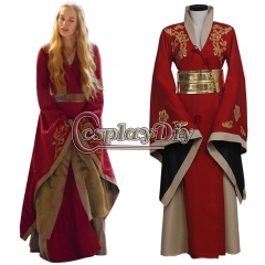 Game Of Thrones Queen Cersei Lannister Red dress Costume Wedding Dress Women's Halloween Outsuit Cosplay Costume