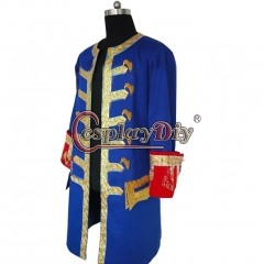 Cosplaydiy Hector Barbossa Coat Jacket Costume for Pirates Of The Caribbean 4 Cosplay Costume Adult Halloween Carnival
