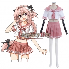 Cosplaydiy Fate Apocrypha Rider of Black Astolfo Sailor Suit Cosplay Costume For Young Girl Dress