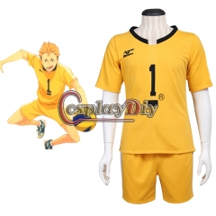 Cosplaydiy Haikyuu Johzenji High Captain Yuuji Terushima Cosplay Costume Yellow Outsuit