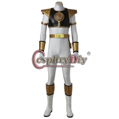 (with shoes)Mighty Morphin Power Rangers Tommy Oliver white ranger cosplay costume