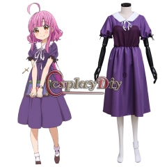 Cosplaydiy School-Live! Gakko Gurashi! Living at School! Megumi Sakura Sakura Megumi Cosplay Costume Purple Dress