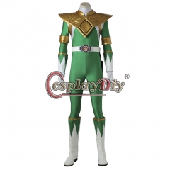 (with shoes)Mighty Morphin Power Rangers Cosplay Costume Green Jumpsuit