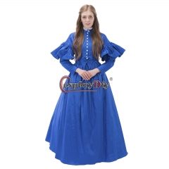 Blue Dress Women Adult Medieval Renaissance Victorian Dress Cosplay Costume