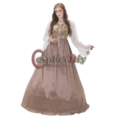 Cosplaydiy Medieval Renaissance Dresses Vintage Cosplay Adult  Ankle-length Ball Gown Cosplay Costume