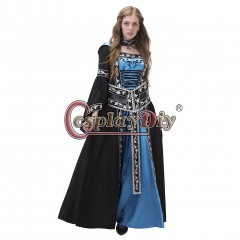 Cosplaydiy Victorian Era Dress Vintage Royal Gothic Ball Gown Party  For Halloween Custom Made