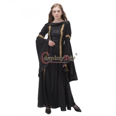 Traditional Women Adult Vintage Royal Gothic Long Sleeve Black Dress