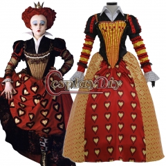 Tim Burton's Alice In Wonderland Red Queen Dress Cosplay Costume For Women Custom Made