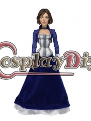 Bioshock Infinite Elizabeth Cosplay Costume Version 01 Long Dark Blue Dress Custom Made