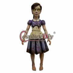 Cosplaydiy Bioshock 2 Little Sister Cosplay Costume Purple Dress For Adult Women Version 04