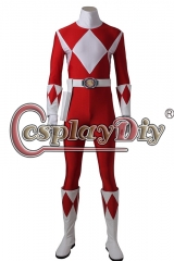 (with shoes)Mighty Morphin Power Rangers Cosplay Costume Red Jumpsuit Uniform