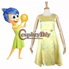 Cosplaydiy Inside Out Joy Cosplay Costume For Adult Women Halloween Party