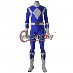 (with shoes)Mighty Morphin Power Rangers Cosplay Costume Tiger Ranger blue uniform