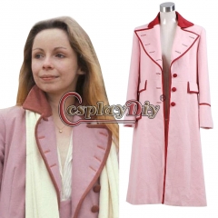 Who is Doctor Dr. Long Pink Wool Trench Coat Costume Women Halloween Cosplay