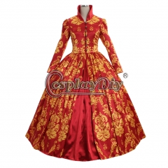 Renassiance Medieval red ball gown dress