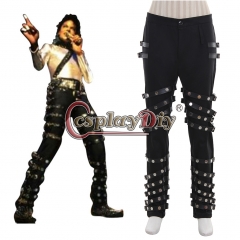 Michael Jackson Punk Classic BAD Concert Black Pants