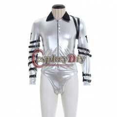 Michael Jackson Japan Bad World tour Sliver Jacket Cosplay costume