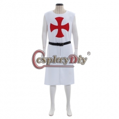 MEDIEVAL KNIGHT WHITE Tunic Crusader Sleeveless Renaissance LARP